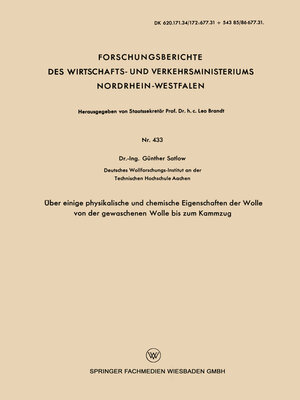 cover image of Über einige physikalische und chemische Eigenschaften der Wolle von der gewaschenen Wolle bis zum Kammzug